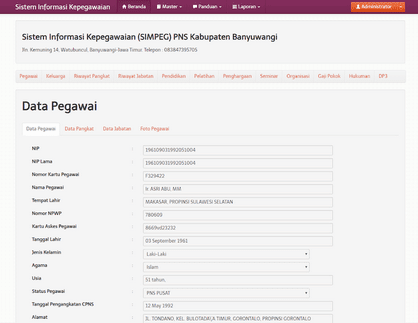 Aplikasi2BPegawai3 - Sistem Informasi Kepegawaian Berbasis Web (Codeigniter)