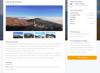 Aplikasi Web Penjualan Tiket Pendakian Gunung (Codeigniter)  