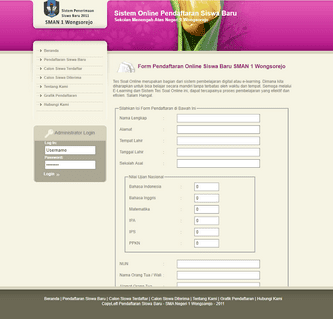 Sistem Aplikasi Pendaftaran Siswa Baru Online (PHP)  